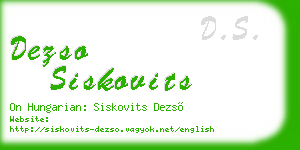 dezso siskovits business card
